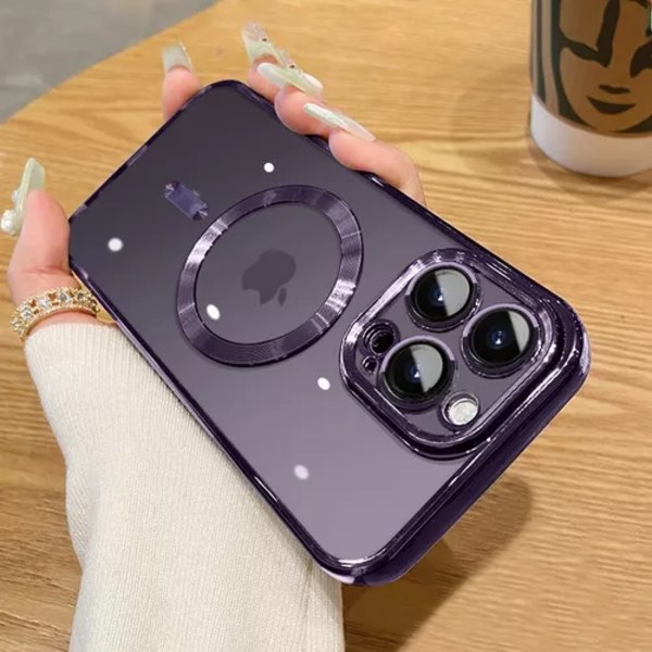 Klar TPU-etui med MagSafe til iPhone 13, Lilla