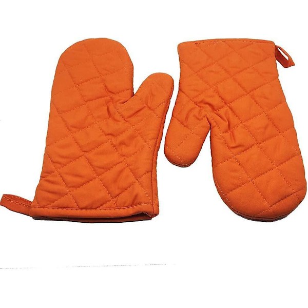Par värmetåliga ugnshandskar, orange, one size