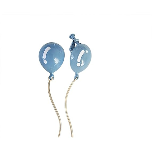 1 par (Blå) Søte Ballong Ørepynt Morsom Design Sølv Nål