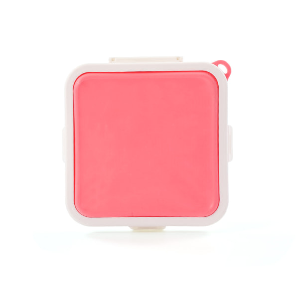 Förvaringslåda för smörgåsbröd (rosa), bärbar matlåda i silikon,