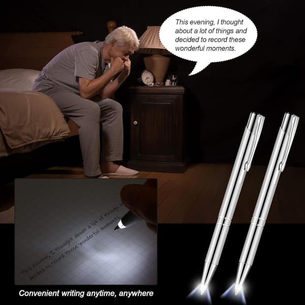 4 stk. Lysende Spids Kuglepen med LED Lys Pen med