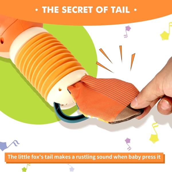 Fox Accordion Baby Legetøj, Tidlig Udvikling Edukativ Spædbarn Musik Legetøj Accordion Musikinstrument, Tegneserie Sød