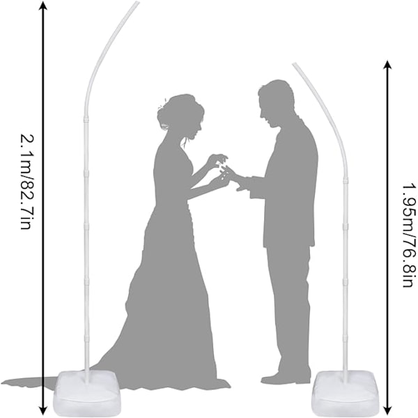 Varmtluftballon Bryllupsbue Baggrundsstativ, Sæt af 2 7,8 Fod