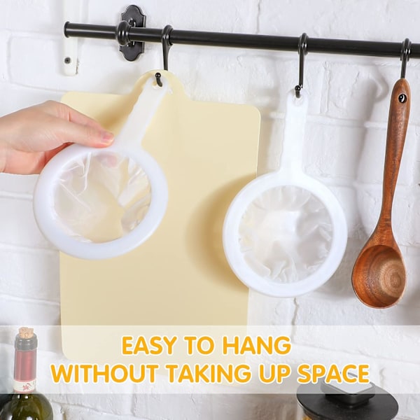 2 stycken Ultrafint Nät Sil, Nylon Mat Saft Sil, Yoghurt Nät Sil, Plast Nät Durkslag med Handtag Mini