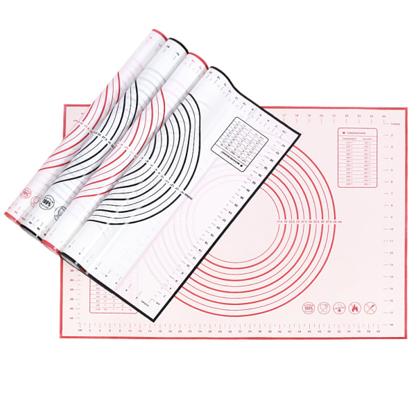 Ikke-klebende silikon bakematte deigmatte med mål - 60 x
