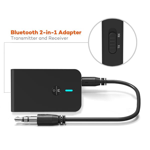 Musta langaton äänensovitin, Bluetooth 5.0 -lähetin ja