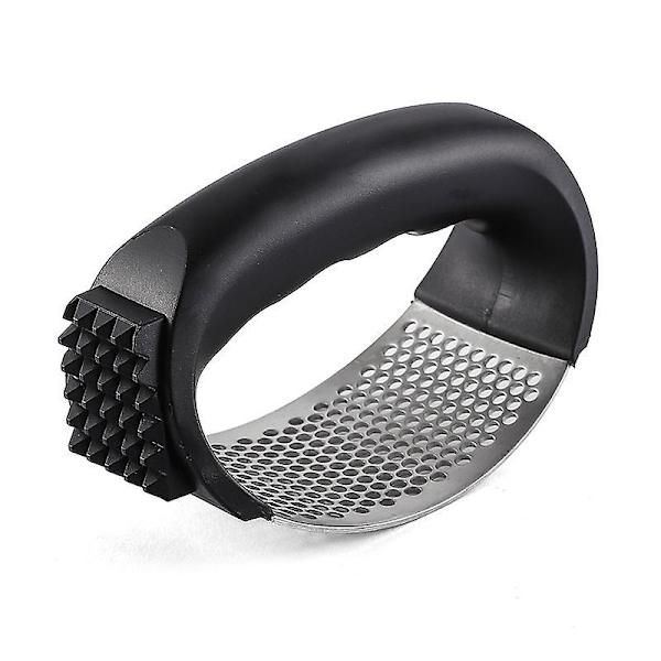 Hvitløkspresse, kjøttmørerhode, hvitløkshakker i rustfritt stål, ergonomisk håndtak, silikonskrellet for hvitløk, appelsinskrellet, fingerbeskyttelse, rengjøringsbørste