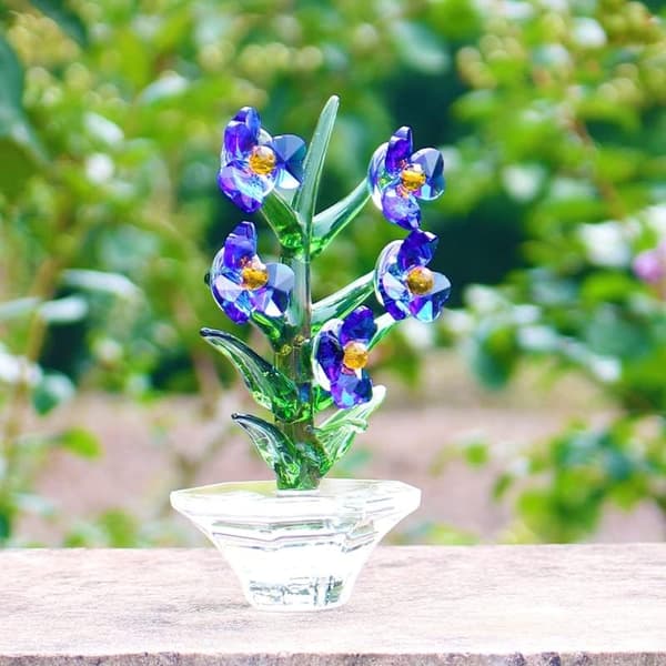1 stk (Blå) Krystal Orkide Blomst Figur Solfanger Jul