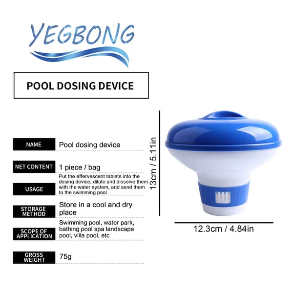 1 st Swimming Pool Dispenser Flytande Effervescenttabletter