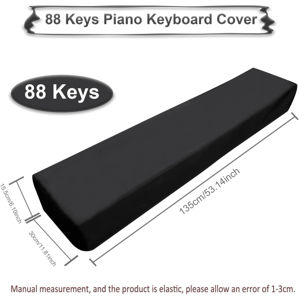 Dammskydd för 88-tangenters Elektroniskt Piano Keyboard Keyboardväska