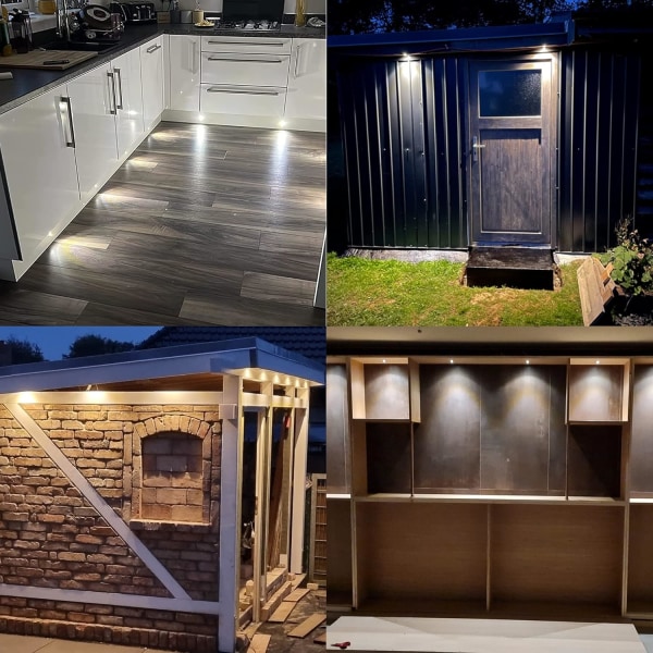 9 st 12V 1W Små Infällda LED-Strålkastare för Köks Trappor