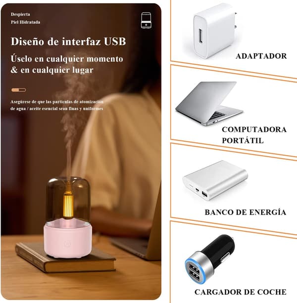 Aromaterapi Diffusorer, 120ml Æteriske Olie Diffusorer, Luftfugter med Stearinlys