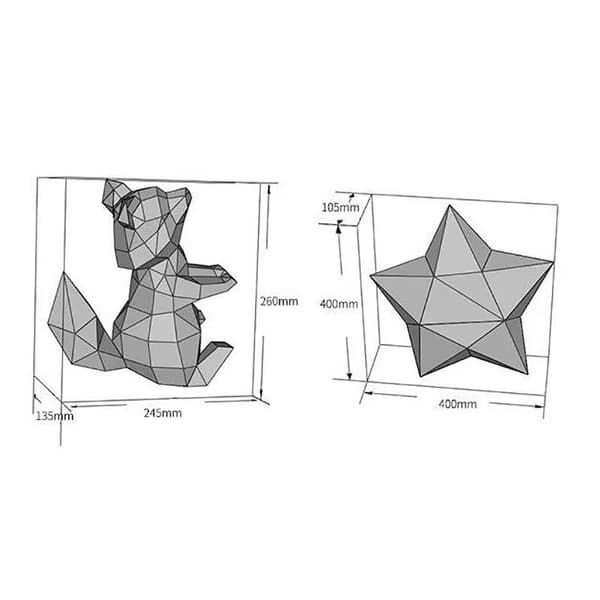 1 Set Pappfigur Star Fox Djur 3D Väggdekor Heminredning