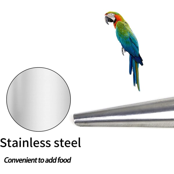 Fågelmatningssked 3 delar rostfritt stål papegojmatarsked
