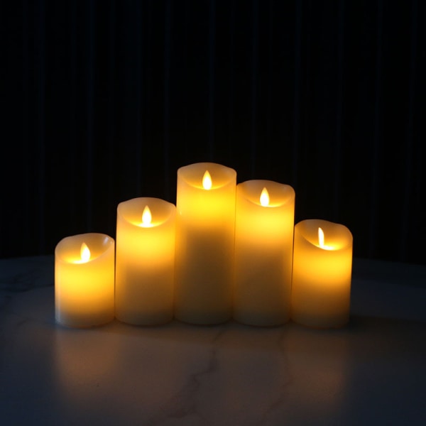 Flameless candle set of 3 real batteries without glossy paraffin