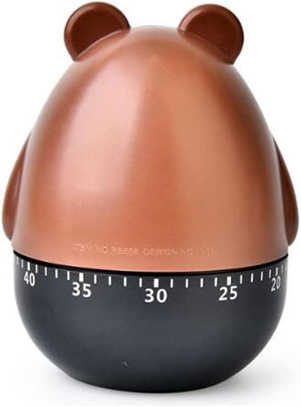Mekaniskt kökstimer, Timer för matlagning och bakning, Tidsmätare, Manuell timer, Björn, Vit