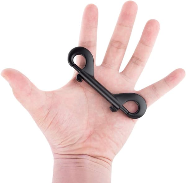 4-pack Nickelförkromade Zinklegering Karabinerhakar med Dubbelsidig Trigger