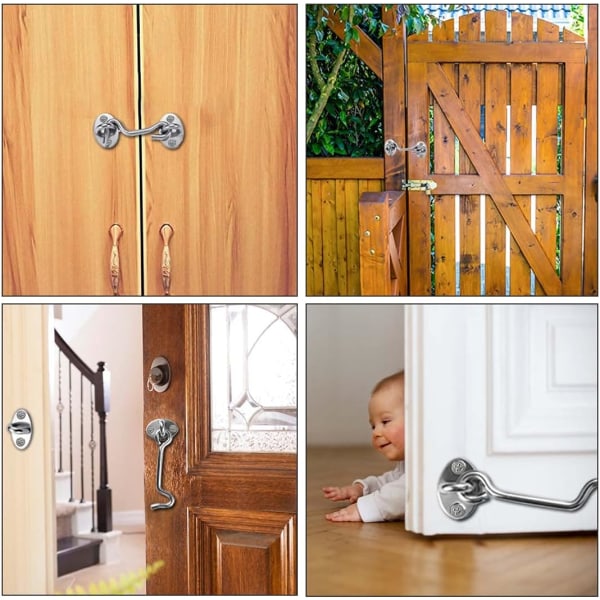 Port Latch 4 stk., Dørgrebskrog, 4 tommer Rustfrit Stål