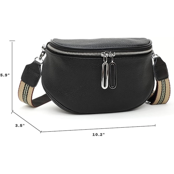 Magemaske Crossbody Vesker For Kvinner Ekte Skinn (Svart)