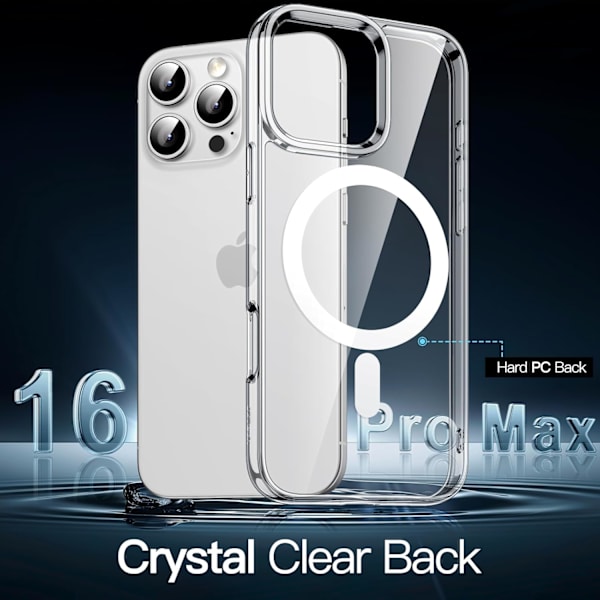Magnetiskt Fodral för iPhone 16 Pro MAX 6,9 Tum Kompatibelt med MagSafe, Stötskyddande, Repskyddande Bakpanel