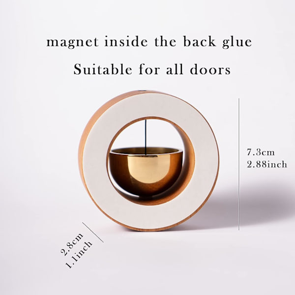 1 magnetisk dörrklocka - trä - för kylskåp, sovrum,