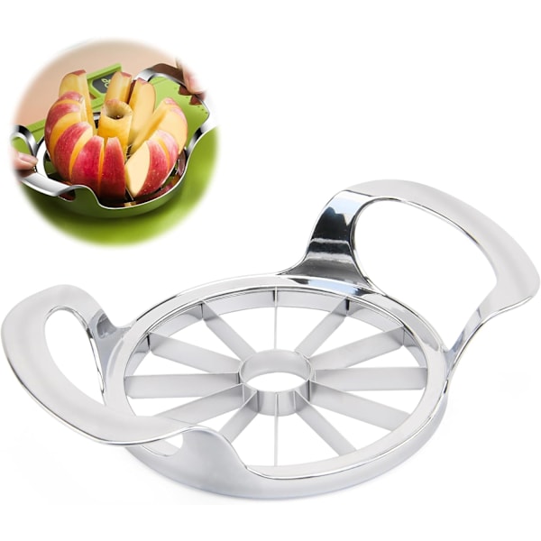 Äppelskärare, 1 styck 12 rostfria stålblad Äppelskärare, Silver Äppelurkärnare, Fruktskärare, Äppelskivare med H