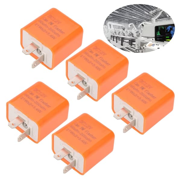 5 stk/sett 12V 2-pins LED blinklysrelé, LED lysrelé blinklys