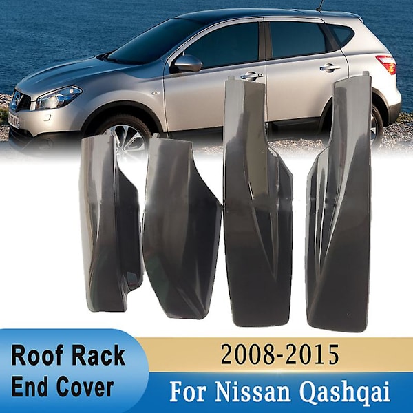 Nissan Qashqai 2008-2015 - Kattotelineen suojus, etu- ja takakattotelineen tavaratilan kaiteen päätykuori, muovinen suojakotelo, korvaava, vain 1 kpl - vasen etuosa
