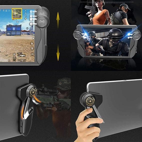 2 st Tablet Speljoystick Trigger Grepp 6 Fingrar L1R1 Skytte