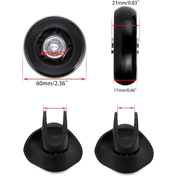 60 mm x 18 mm Runkojen Vaihtopyörät, Kumipallolla Varustettu Pyörivä Rulla