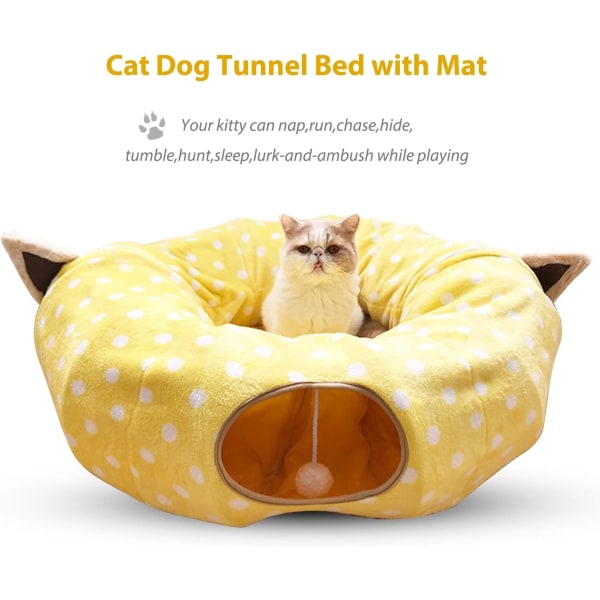 Kattunnel Leksak Kattbädd Rör Vikbar Husdjurstunnel
