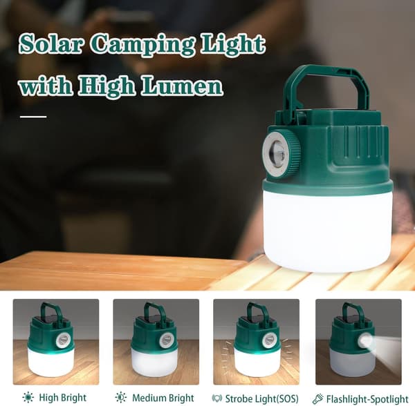 Genopladelig LED-lampe, Campinglampe, til Læsning, Camping