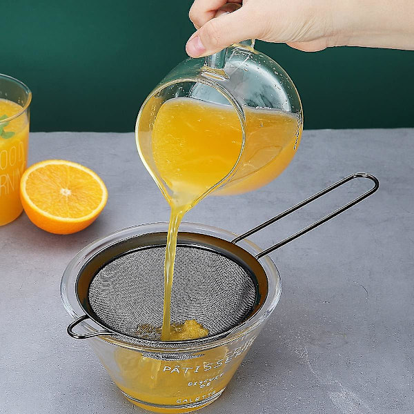 3-delt sæt af fintmasket si, melsigte til bagning, rustfrit stål clander, matcha sort te si, sovsseparator, pasta si colanders