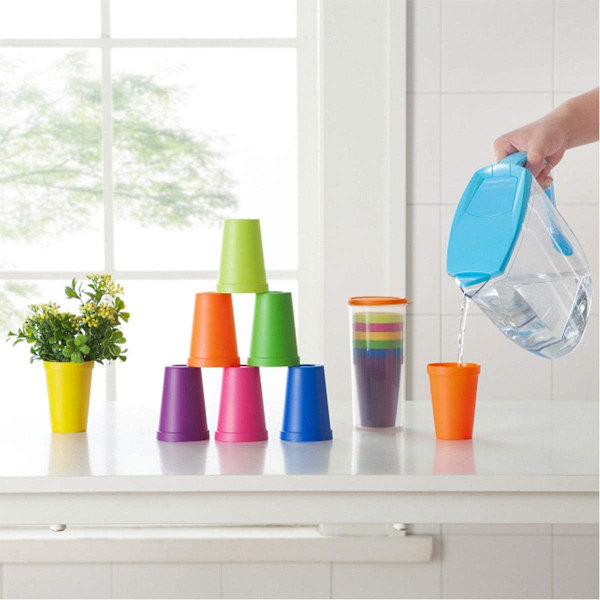 Plastkopper, 7 stk. Stable 200ml, Gjenbrukbar Plast