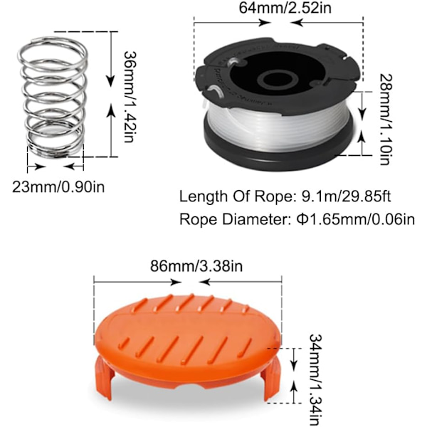 AF-100 - Vara-leikkurin varaosakela, yhteensopiva Black+Decker MTC220, MTE912, NST2018, NST1118:n kanssa