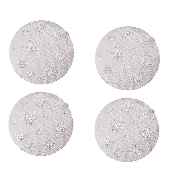 Snøfnugg Hollow Plassmatte Juledekor Pvc Matte 4stk Sølv