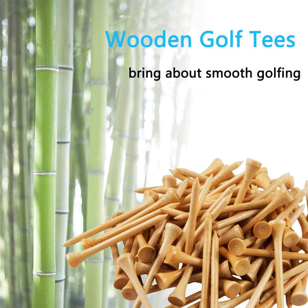 Bamboo Golf Tee 70mm Paket om 100, Svart