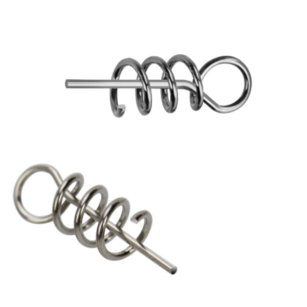 100 st Spring Twist Lock Fiskekrok Centreringsnål för Mjukbete