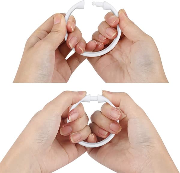 12-pack Duschdraperiringar Plastgardin O-Ring Krokar Hängare