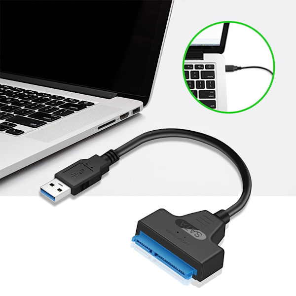 USB 2.0 til SATA Adapter Konverter Kabel 22Pin Drive Free 2.5\" SAT