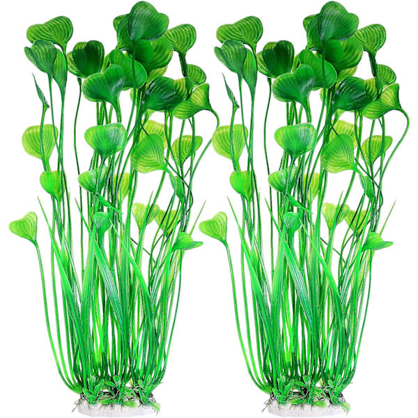 2 stykker akvariedekorasjon simulering av vannplanter akvarium