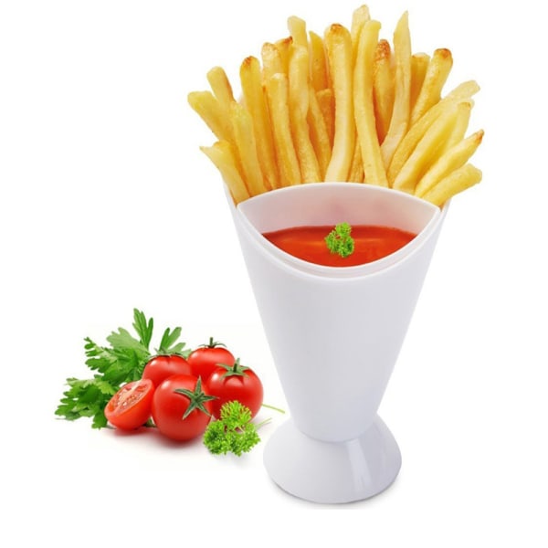 Pommes frites-kopp Salladkopp Kreativ fasad serviser