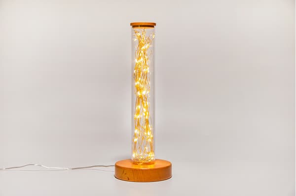 1 stk. 33*12cm Firewire Root Natlampe Sølvtråd Bordlampe