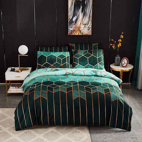 Grönt Sängset 200x230 Taupe Brun Vuxen 2 Personer Täcke