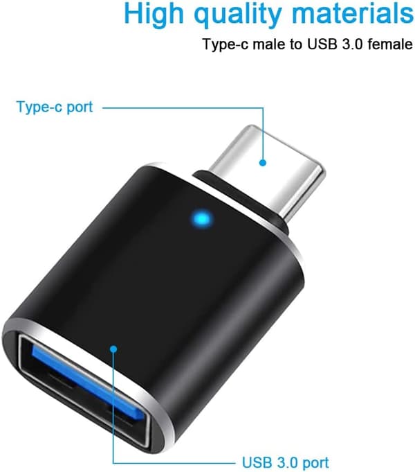 USB-C - USB-sovitin (3 kpl), USB-C uros - USB 3.0 naaras, nopea