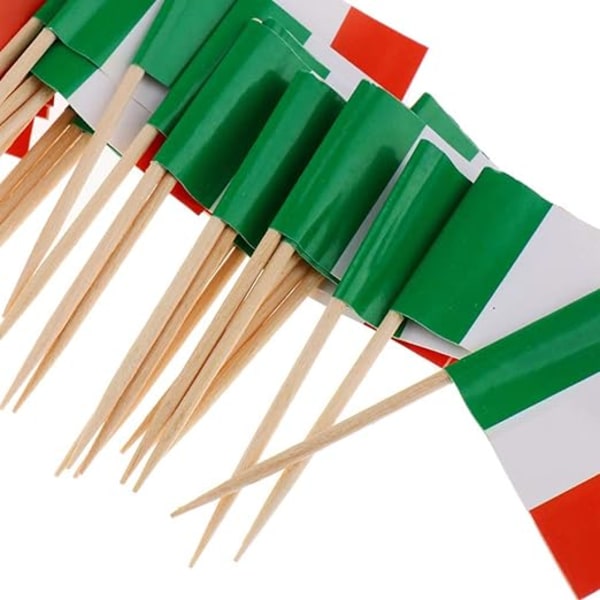 Pack of 100 Italian toothpick flags Mini Italian stick flags