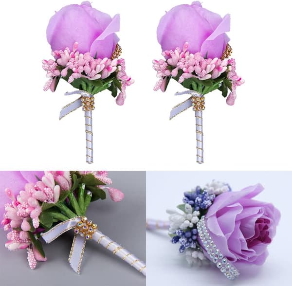 2 stycken herrbukett, rosbukett, bröllopsbröstblomma,