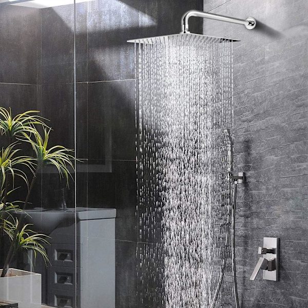 Kvadratisk Anti-Kalkskala Bruseshowerhoved 304 Rustfrit Stål Ultra-Tyndt