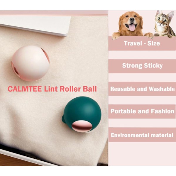 Återanvändbar Lint Rollerboll, Klibbig Tvättad Lint Roller Bärbar Hund Katt Husdjurs Håravlägsnare Verktyg för Kläder, Möbel