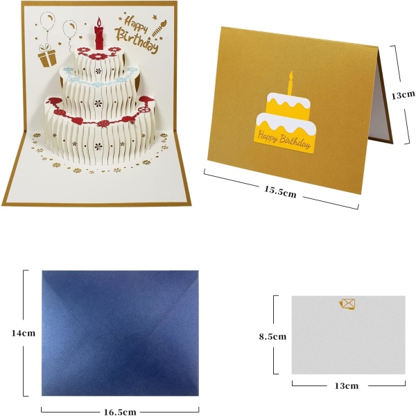 Happy Birthday 3D Pop Up Greeting Card for Mom Dad Kids Women